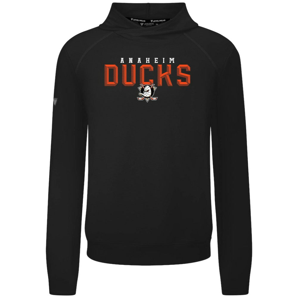 NHL Anaheim Ducks Levelwear Mandate Carve Tri-Blend Pullover Hoodie - Black