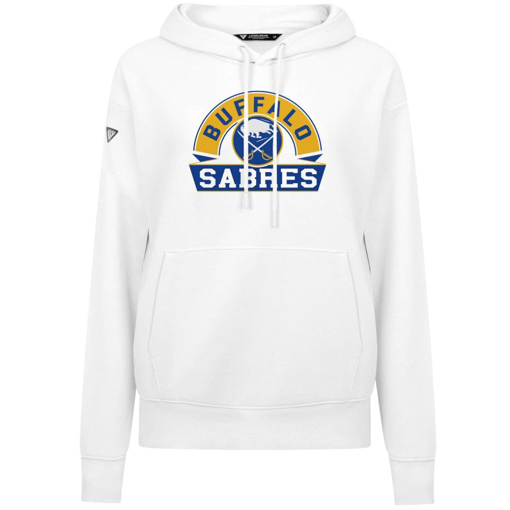NHL Buffalo Sabres Levelwear Women's Adorn Banner Arch Pullover Hoodie - White