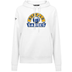 NHL Buffalo Sabres Levelwear Women's Adorn Banner Arch Pullover Hoodie - White