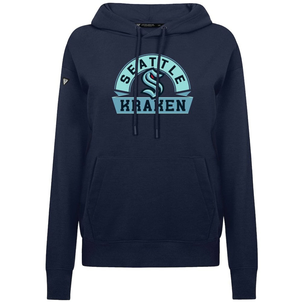 NHL Seattle Kraken Levelwear Women's Adorn Banner Arch Pullover Hoodie - Navy