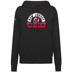 NHL New Jersey Devils Levelwear Women's Adorn Banner Arch Pullover Hoodie - Black