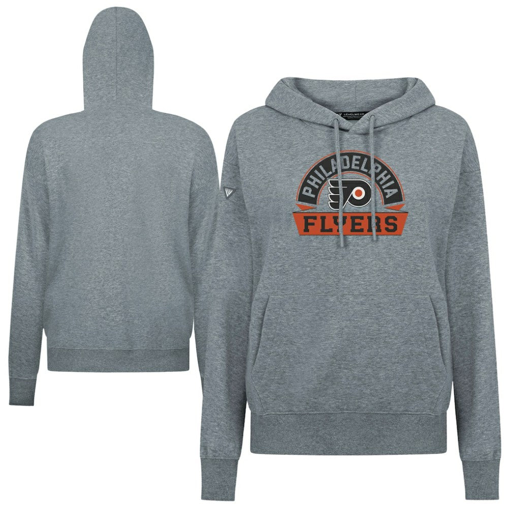 NHL Philadelphia Flyers Levelwear Women's Adorn Banner Arch Pullover Hoodie - Gray