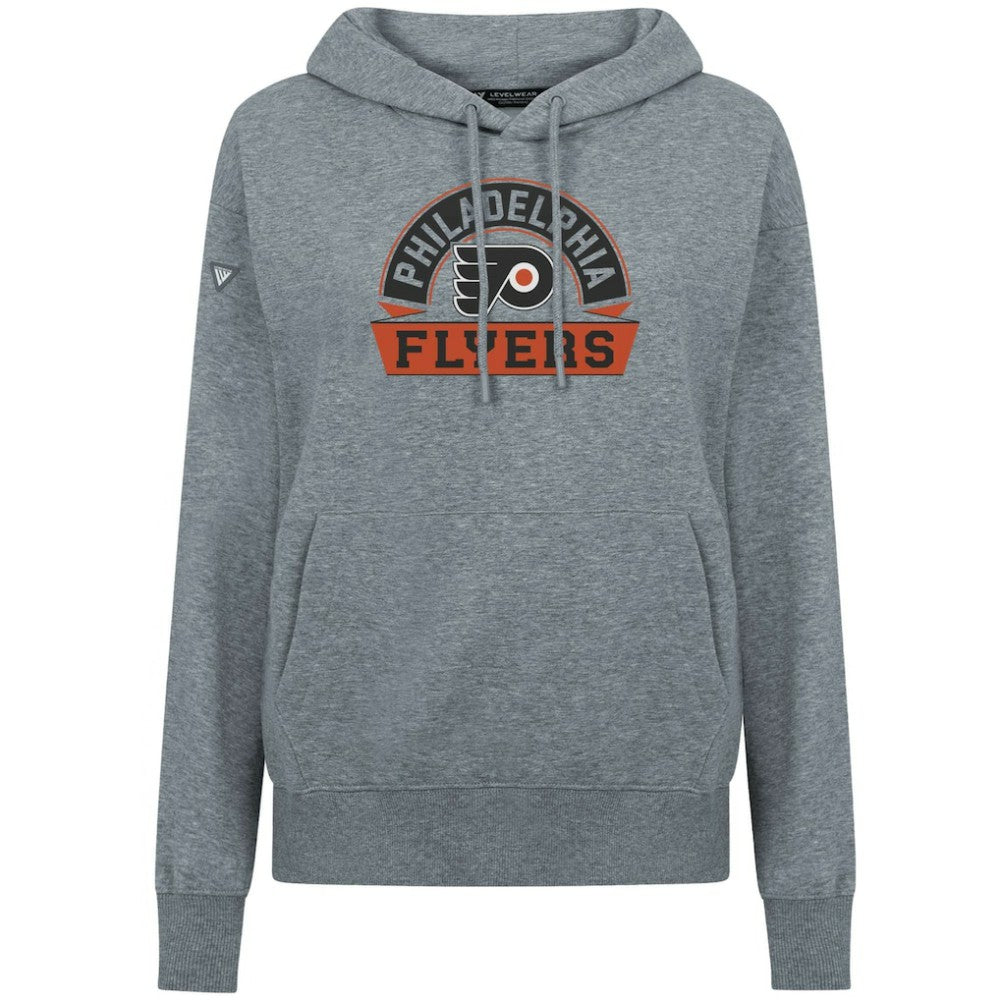 NHL Philadelphia Flyers Levelwear Women's Adorn Banner Arch Pullover Hoodie - Gray