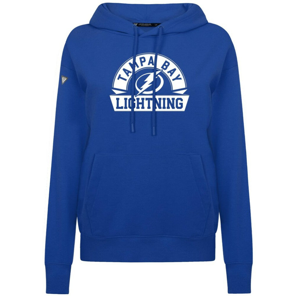 NHL Tampa Bay Lightning Levelwear Women's Adorn Banner Arch Pullover Hoodie - Royal