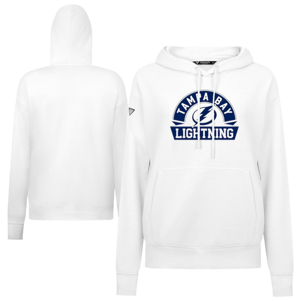 NHL Tampa Bay Lightning Levelwear Women's Adorn Banner Arch Pullover Hoodie - White