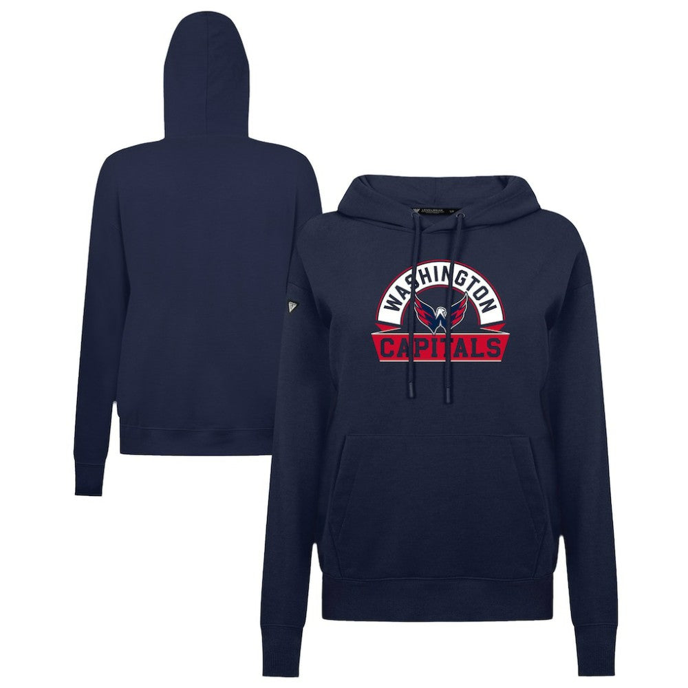 NHL Washington Capitals Levelwear Women's Adorn Banner Arch Pullover Hoodie - Navy
