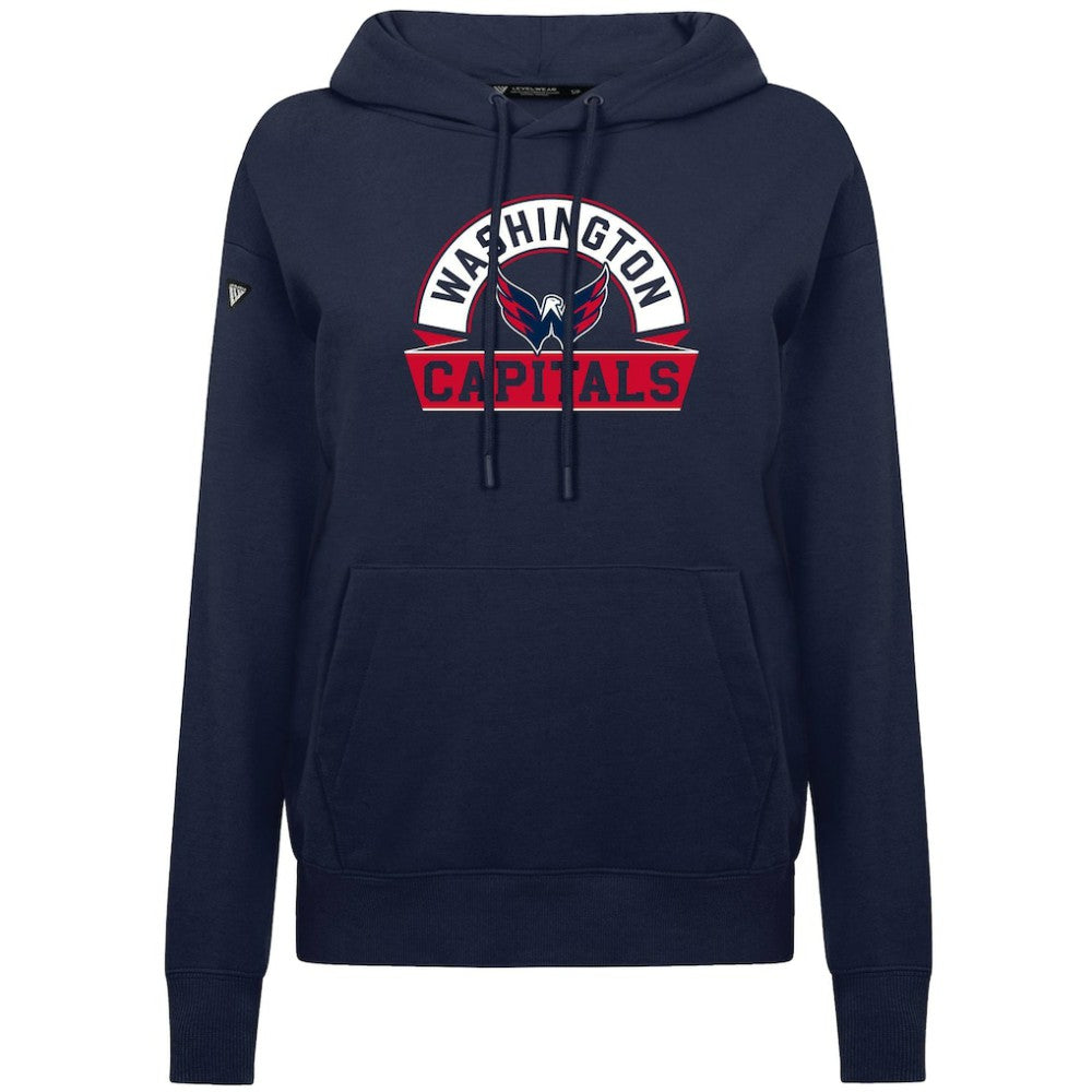 NHL Washington Capitals Levelwear Women's Adorn Banner Arch Pullover Hoodie - Navy