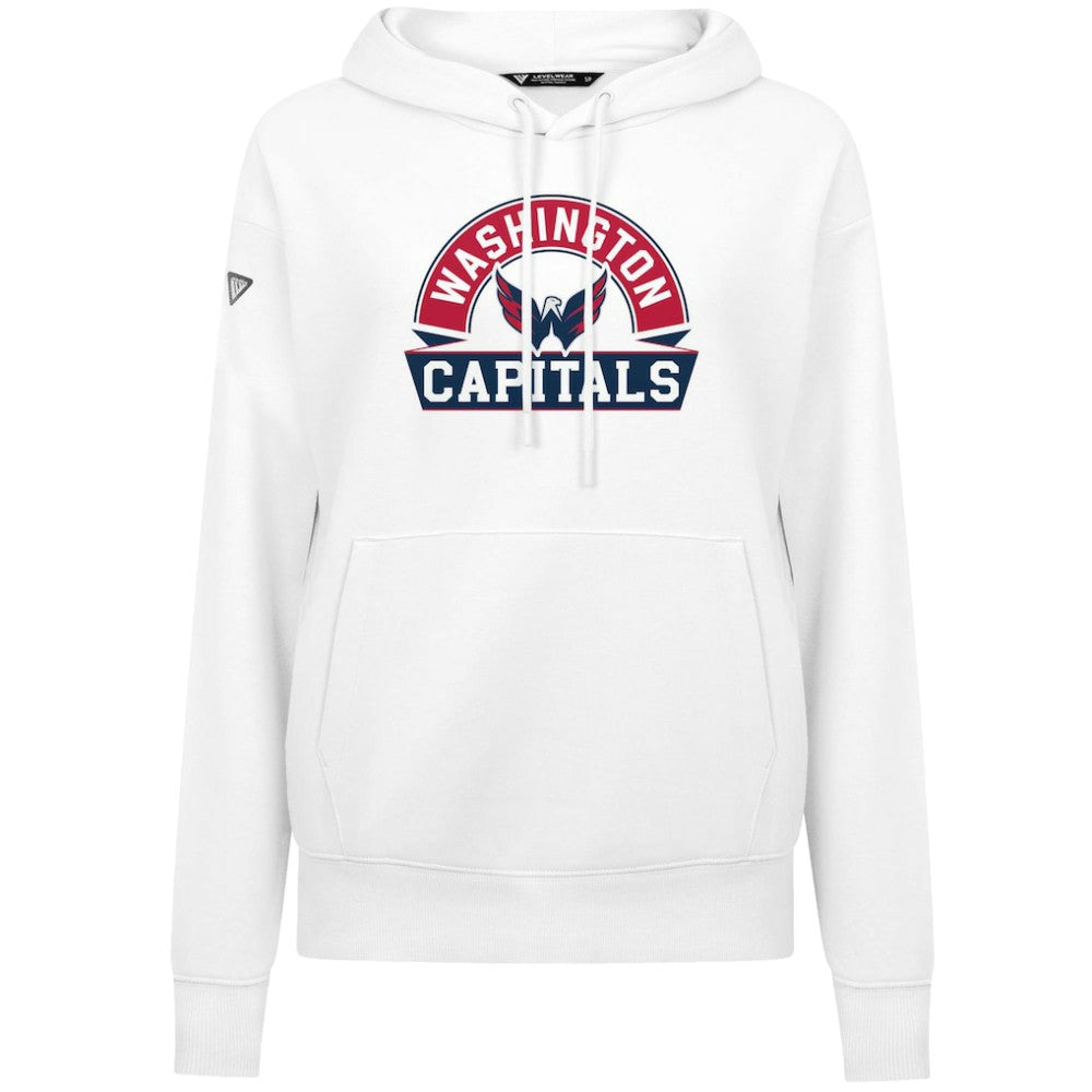 NHL Washington Capitals Levelwear Women's Adorn Banner Arch Pullover Hoodie - White