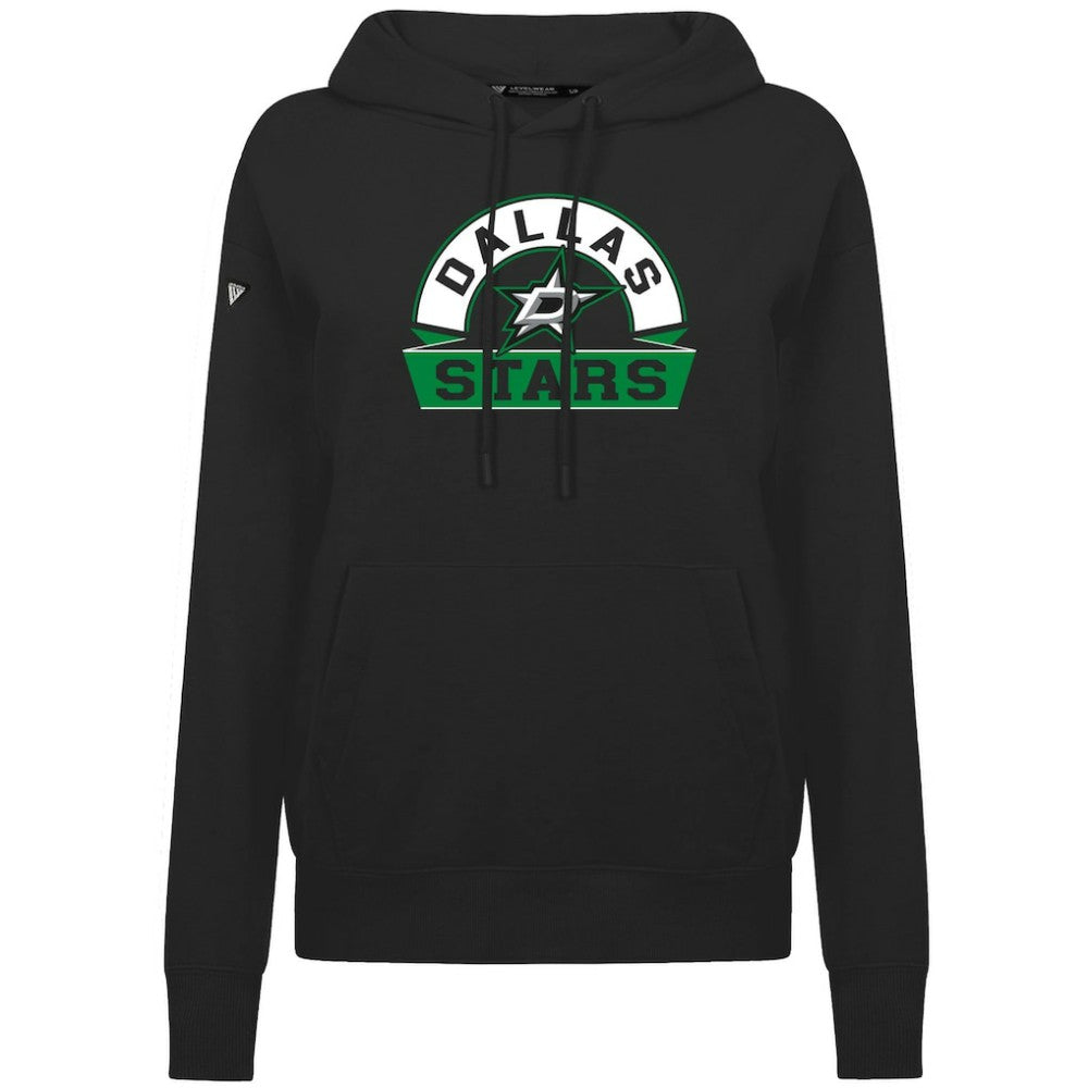 NHL Dallas Stars Levelwear Women's Adorn Banner Arch Pullover Hoodie - Black
