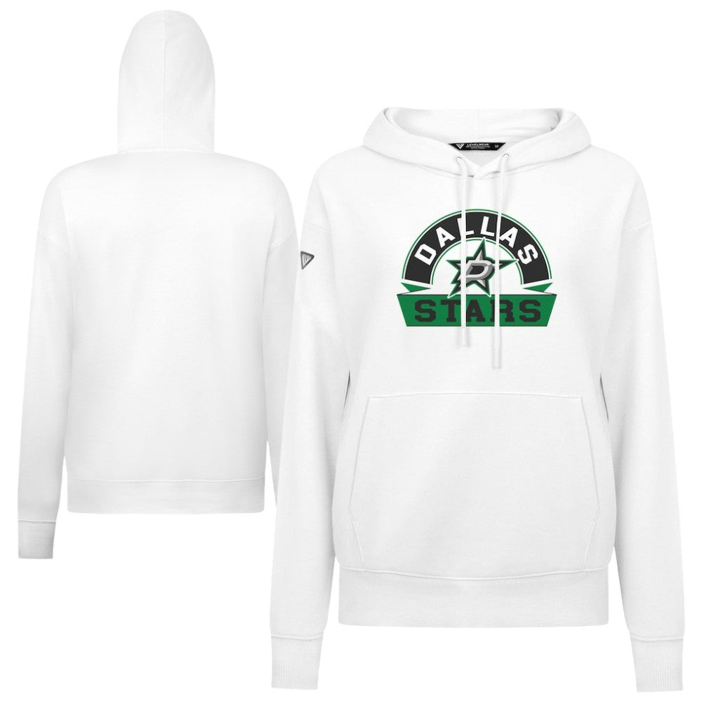 NHL Dallas Stars Levelwear Women's Adorn Banner Arch Pullover Hoodie - White