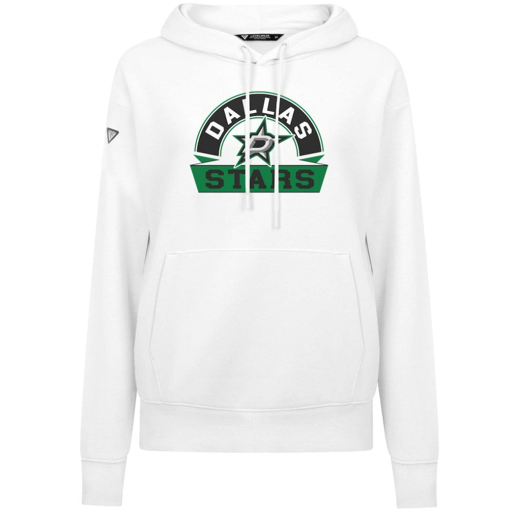 NHL Dallas Stars Levelwear Women's Adorn Banner Arch Pullover Hoodie - White