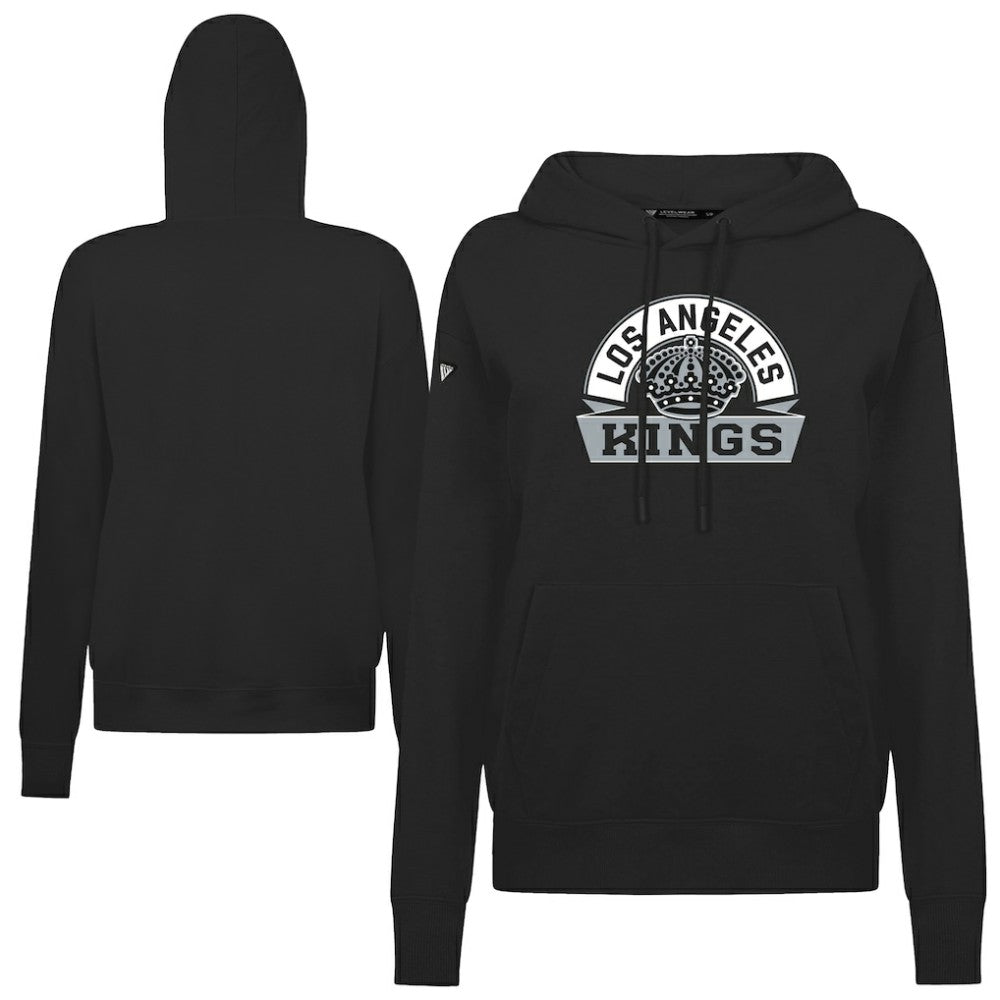 NHL Los Angeles Kings Levelwear Women's Adorn Banner Arch Pullover Hoodie - Black