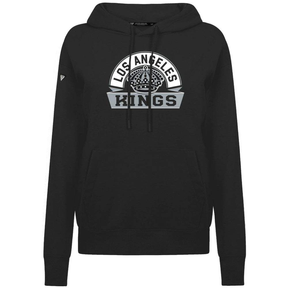 NHL Los Angeles Kings Levelwear Women's Adorn Banner Arch Pullover Hoodie - Black