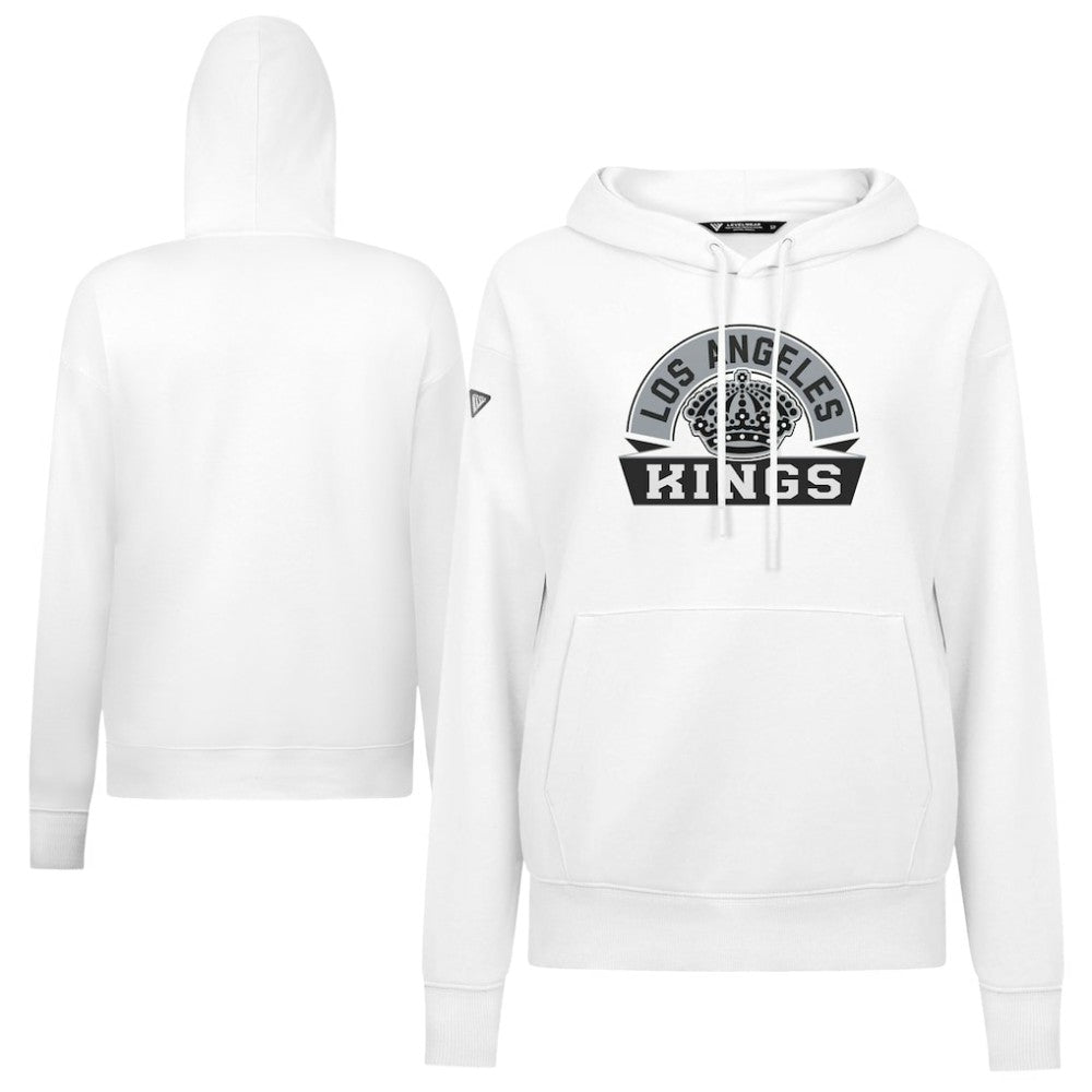 NHL Los Angeles Kings Levelwear Women's Adorn Banner Arch Pullover Hoodie - White