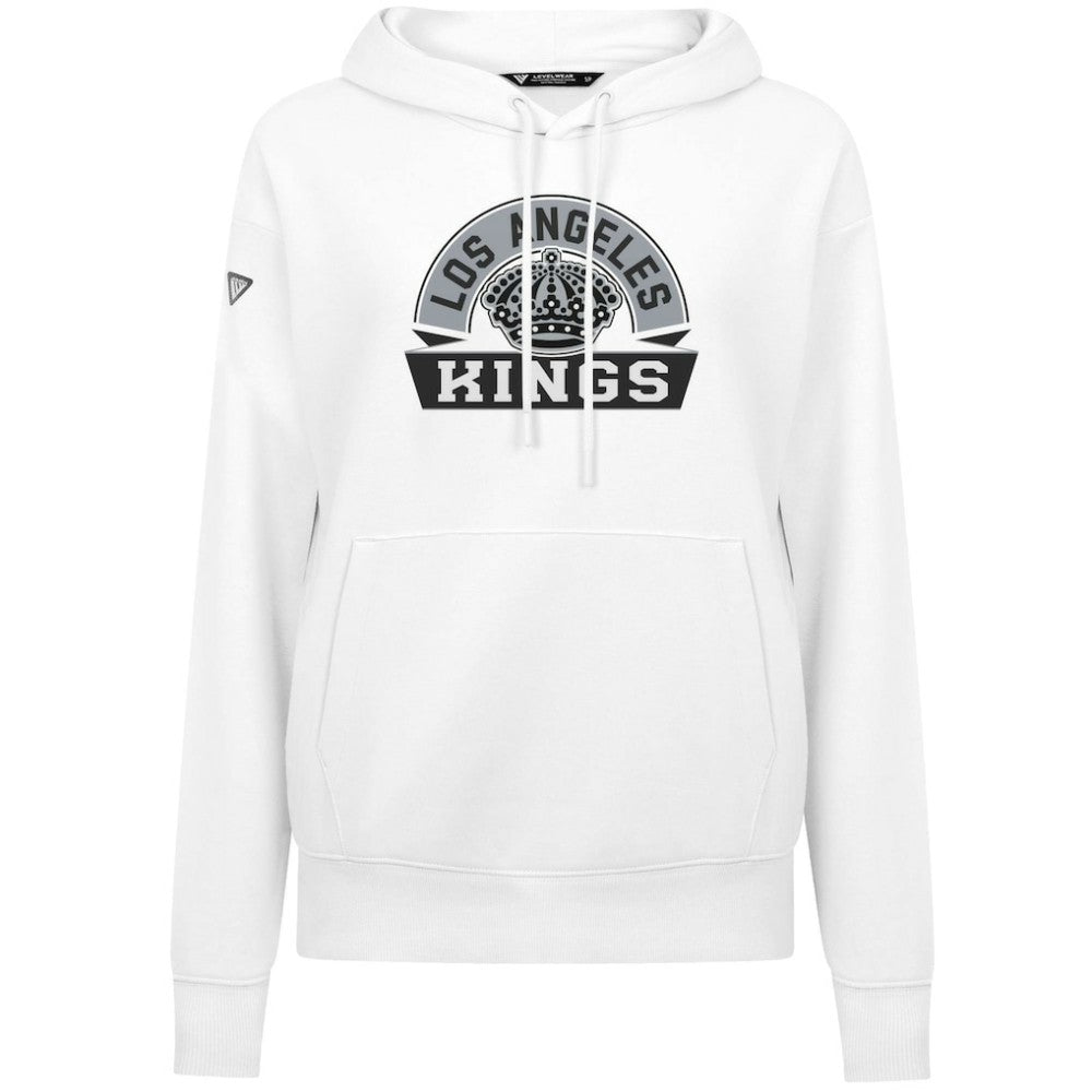 NHL Los Angeles Kings Levelwear Women's Adorn Banner Arch Pullover Hoodie - White