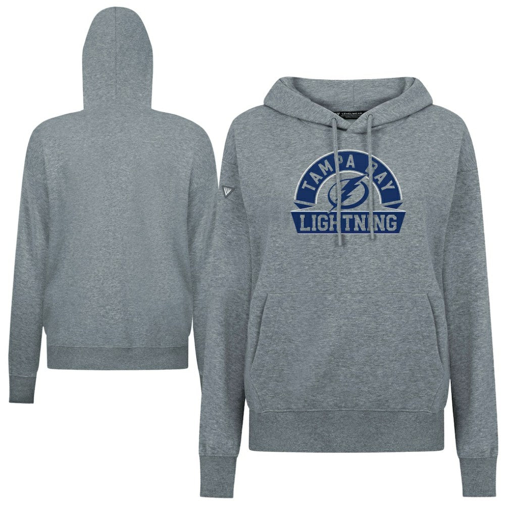 NHL Tampa Bay Lightning Levelwear Women's Adorn Banner Arch Pullover Hoodie - Gray