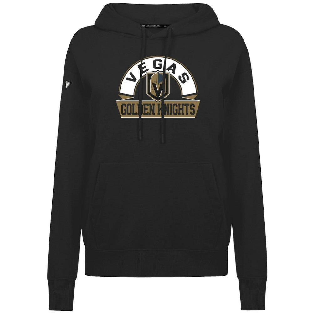 NHL Vegas Golden Knights Levelwear Women's Adorn Banner Arch Pullover Hoodie - Black