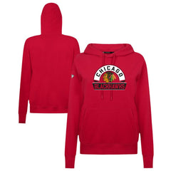 NHL Chicago Blackhawks Levelwear Women's Adorn Banner Arch Pullover Hoodie - Red