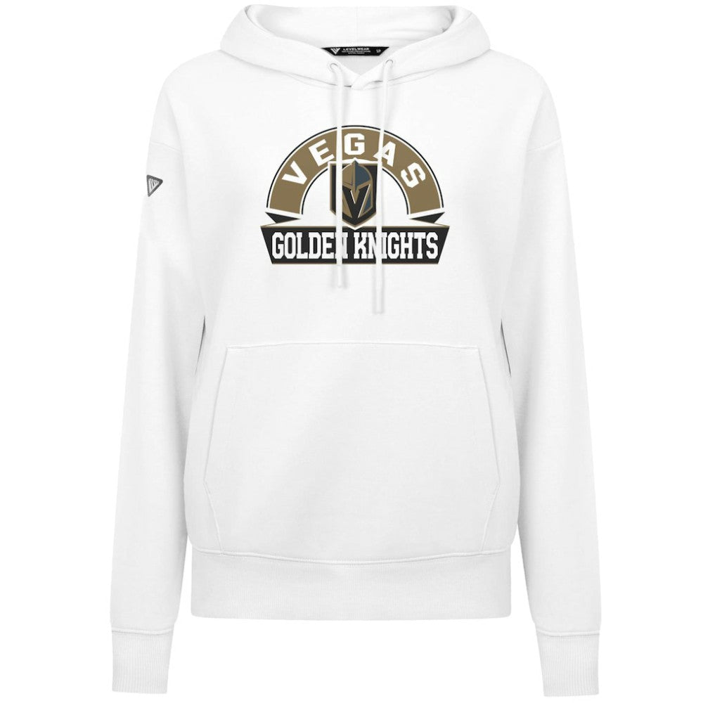 NHL Vegas Golden Knights Levelwear Women's Adorn Banner Arch Pullover Hoodie - White