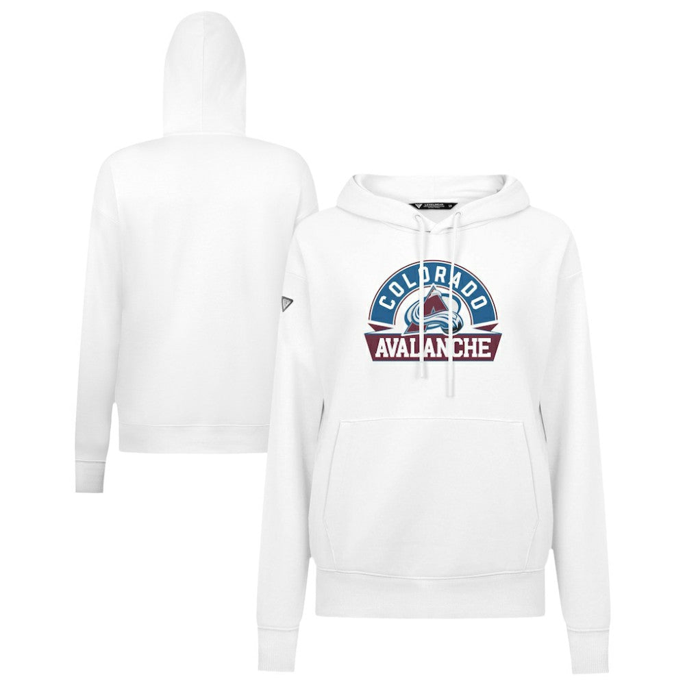 NHL Colorado Avalanche Levelwear Women's Adorn Banner Arch Pullover Hoodie - White