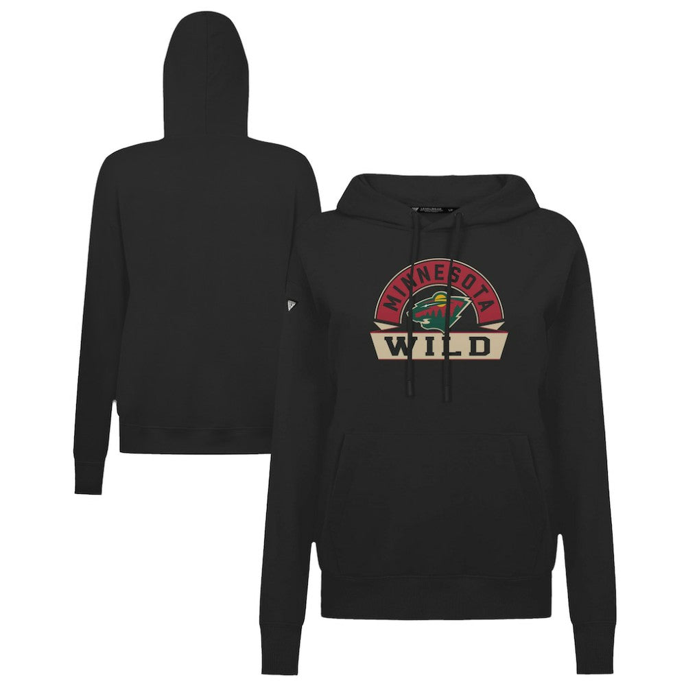 NHL Minnesota Wild Levelwear Women's Adorn Banner Arch Pullover Hoodie - Black