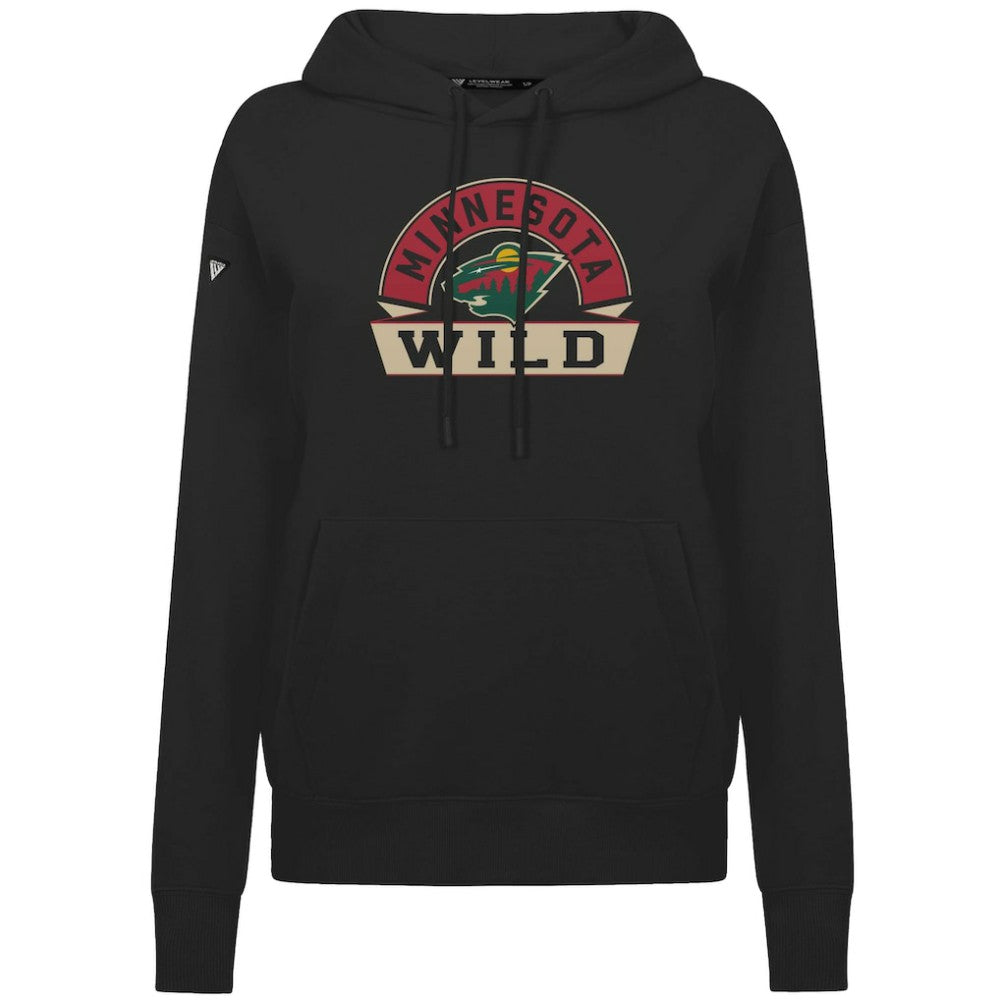 NHL Minnesota Wild Levelwear Women's Adorn Banner Arch Pullover Hoodie - Black