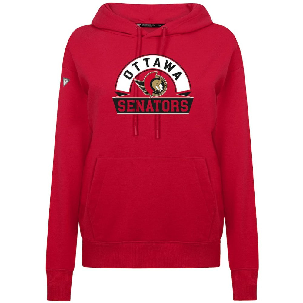 NHL Ottawa Senators Levelwear Women's Adorn Banner Arch Pullover Hoodie - Red