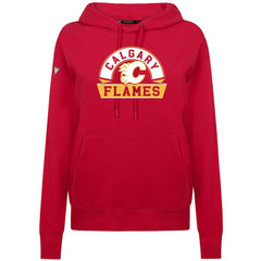 NHL Calgary Flames Levelwear Women's Adorn Banner Arch Pullover Hoodie - Red