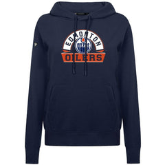 NHL Edmonton Oilers Levelwear Women's Adorn Banner Arch Pullover Hoodie - Navy