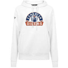 NHL Edmonton Oilers Levelwear Women's Adorn Banner Arch Pullover Hoodie - White