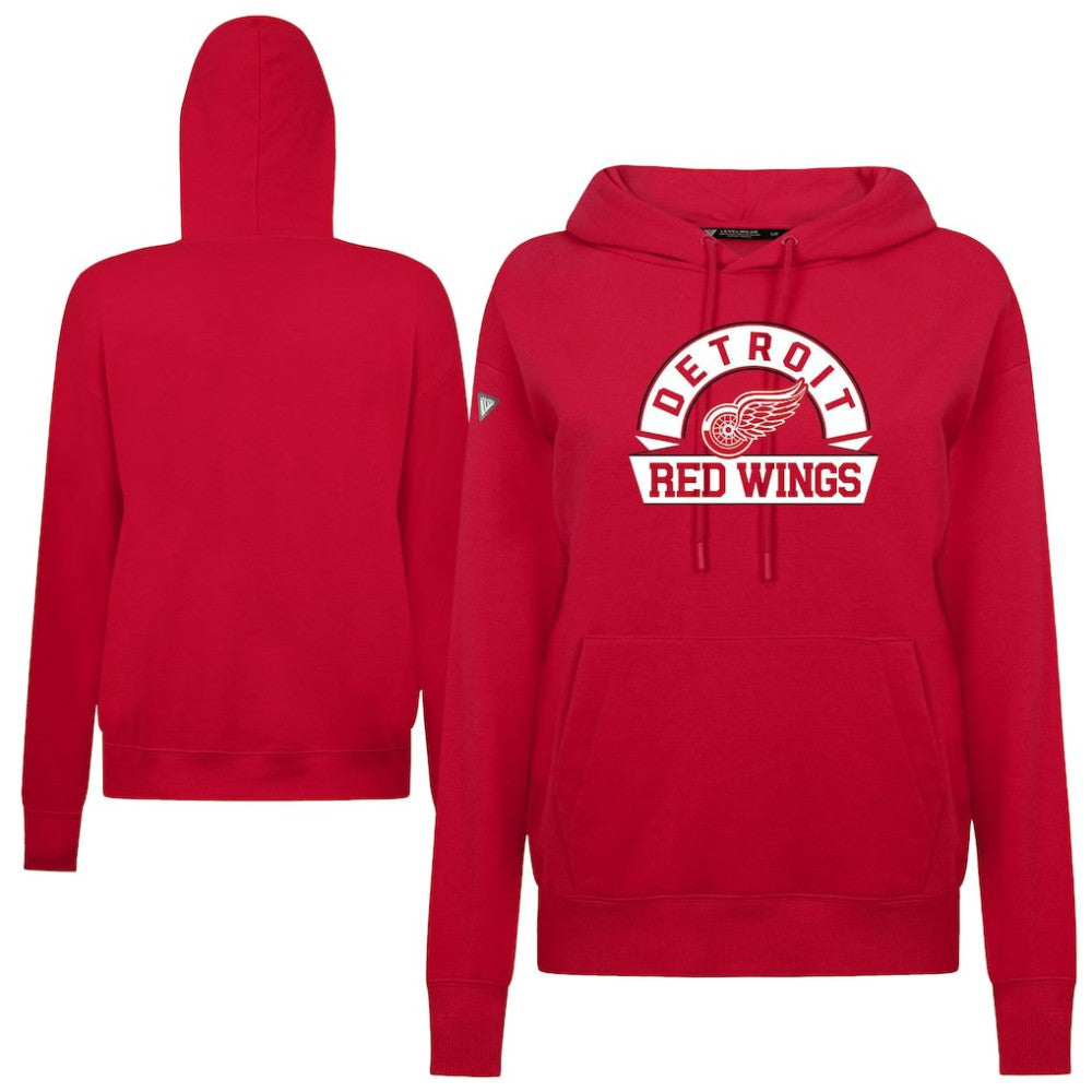 NHL Detroit Red Wings Levelwear Women's Adorn Banner Arch Pullover Hoodie - Red