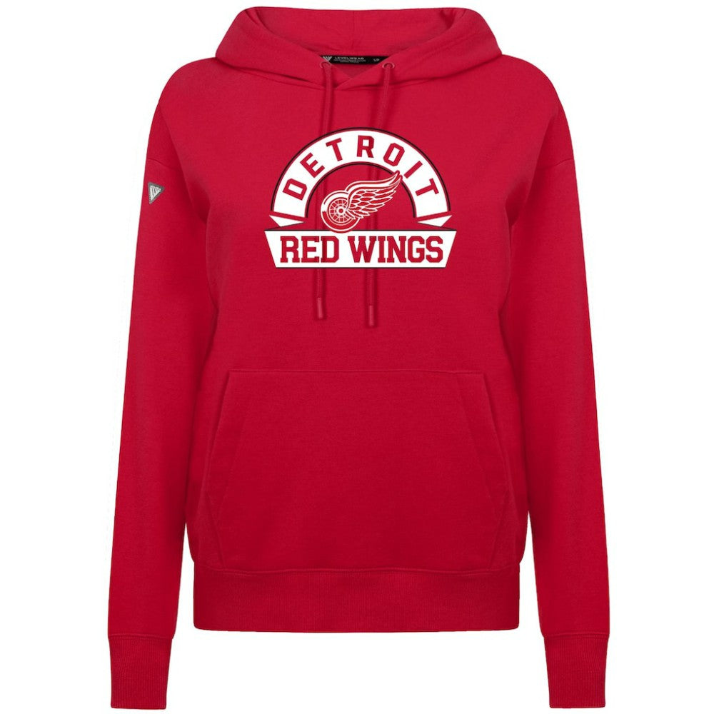 NHL Detroit Red Wings Levelwear Women's Adorn Banner Arch Pullover Hoodie - Red