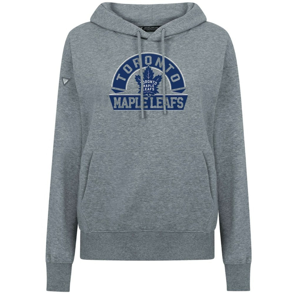 NHL Toronto Maple Leafs Levelwear Women's Adorn Banner Arch Pullover Hoodie - Gray