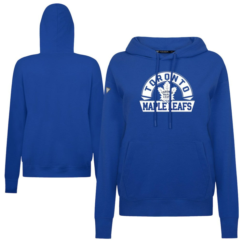 NHL Toronto Maple Leafs Levelwear Women's Adorn Banner Arch Pullover Hoodie - Royal