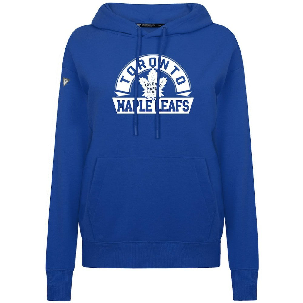 NHL Toronto Maple Leafs Levelwear Women's Adorn Banner Arch Pullover Hoodie - Royal
