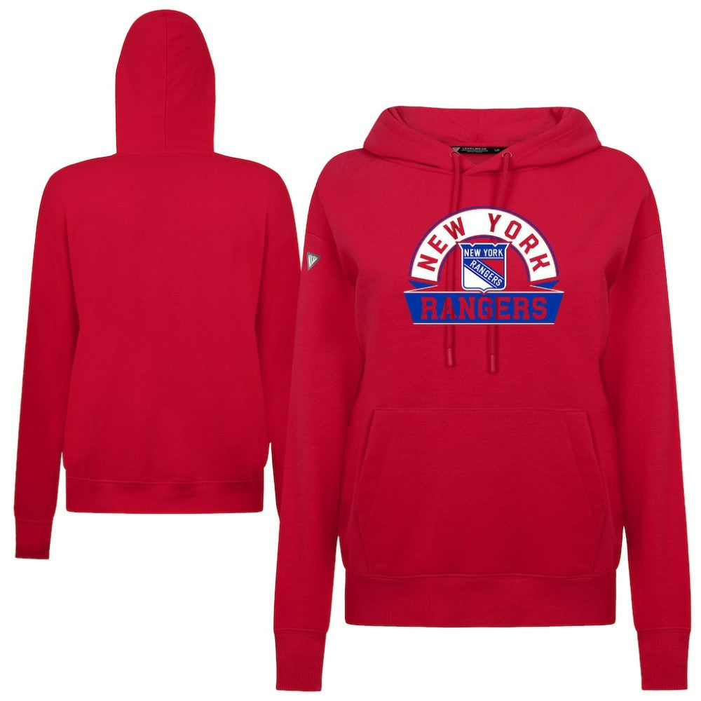 NHL New York Rangers Levelwear Women's Adorn Banner Arch Pullover Hoodie - Red