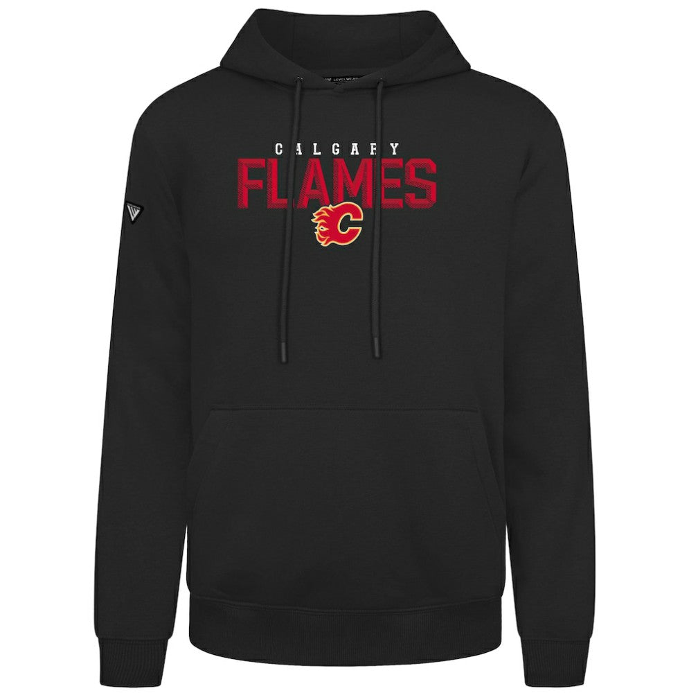 NHL Calgary Flames Levelwear Podium Carve Pullover Hoodie - Black