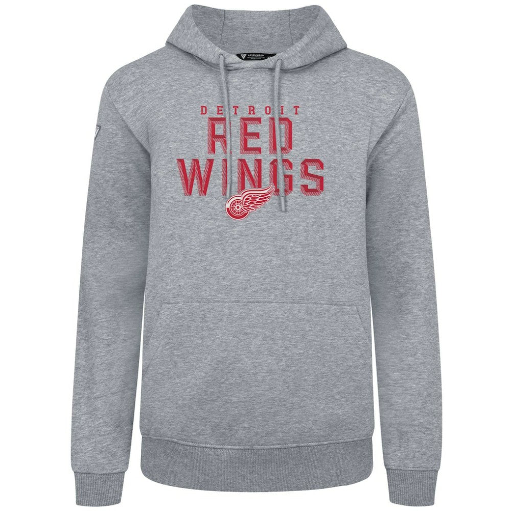 NHL Detroit Red Wings Levelwear Podium Carve Pullover Hoodie - Gray