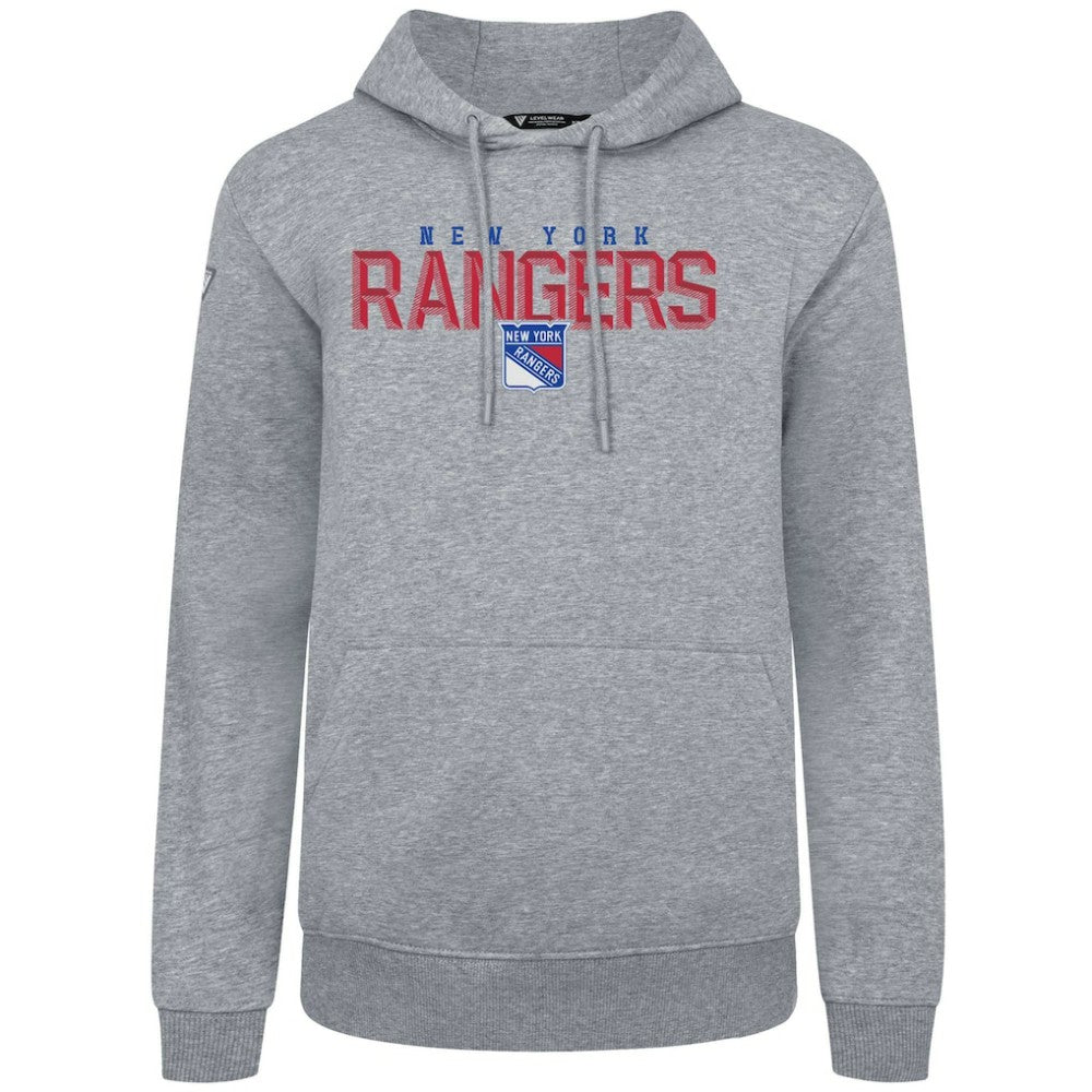 NHL New York Rangers Levelwear Podium Carve Pullover Hoodie - Gray
