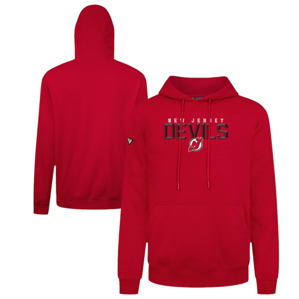 NHL New Jersey Devils Levelwear Podium Carve Pullover Hoodie - Red