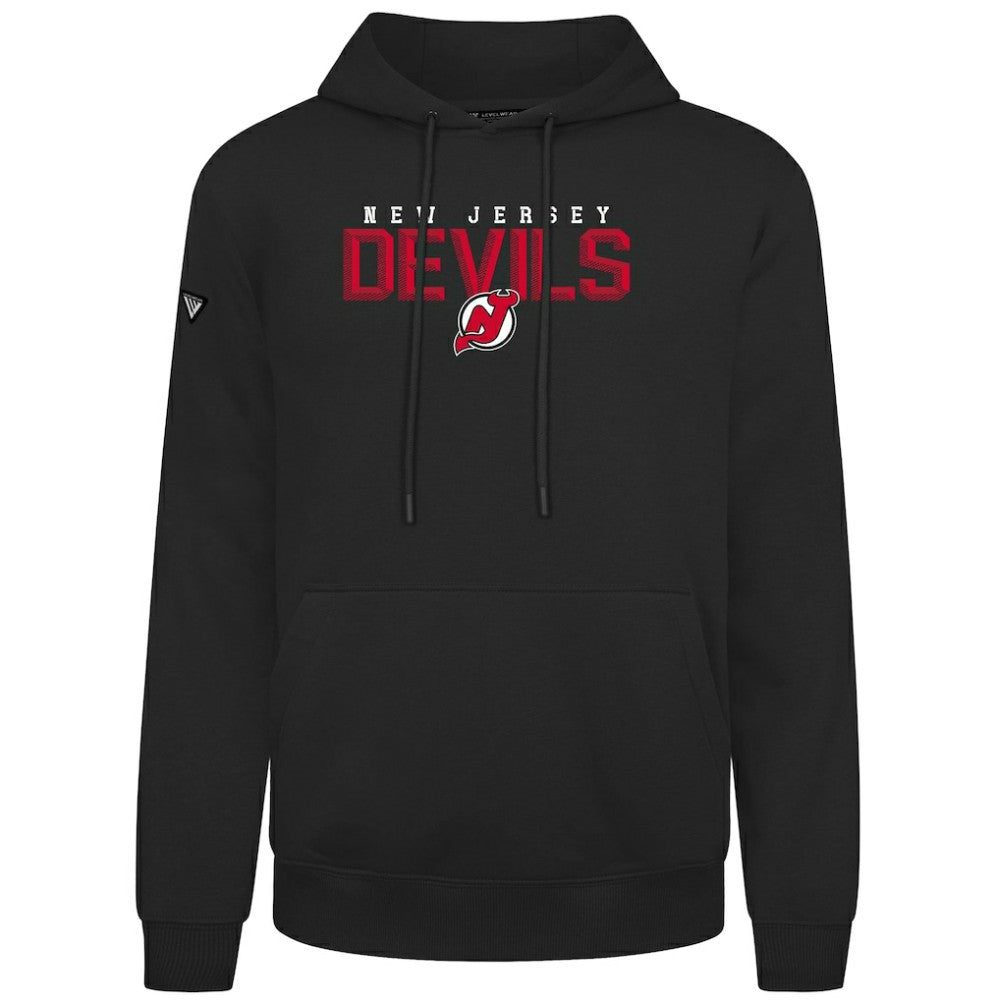 NHL New Jersey Devils Levelwear Podium Carve Pullover Hoodie - Black