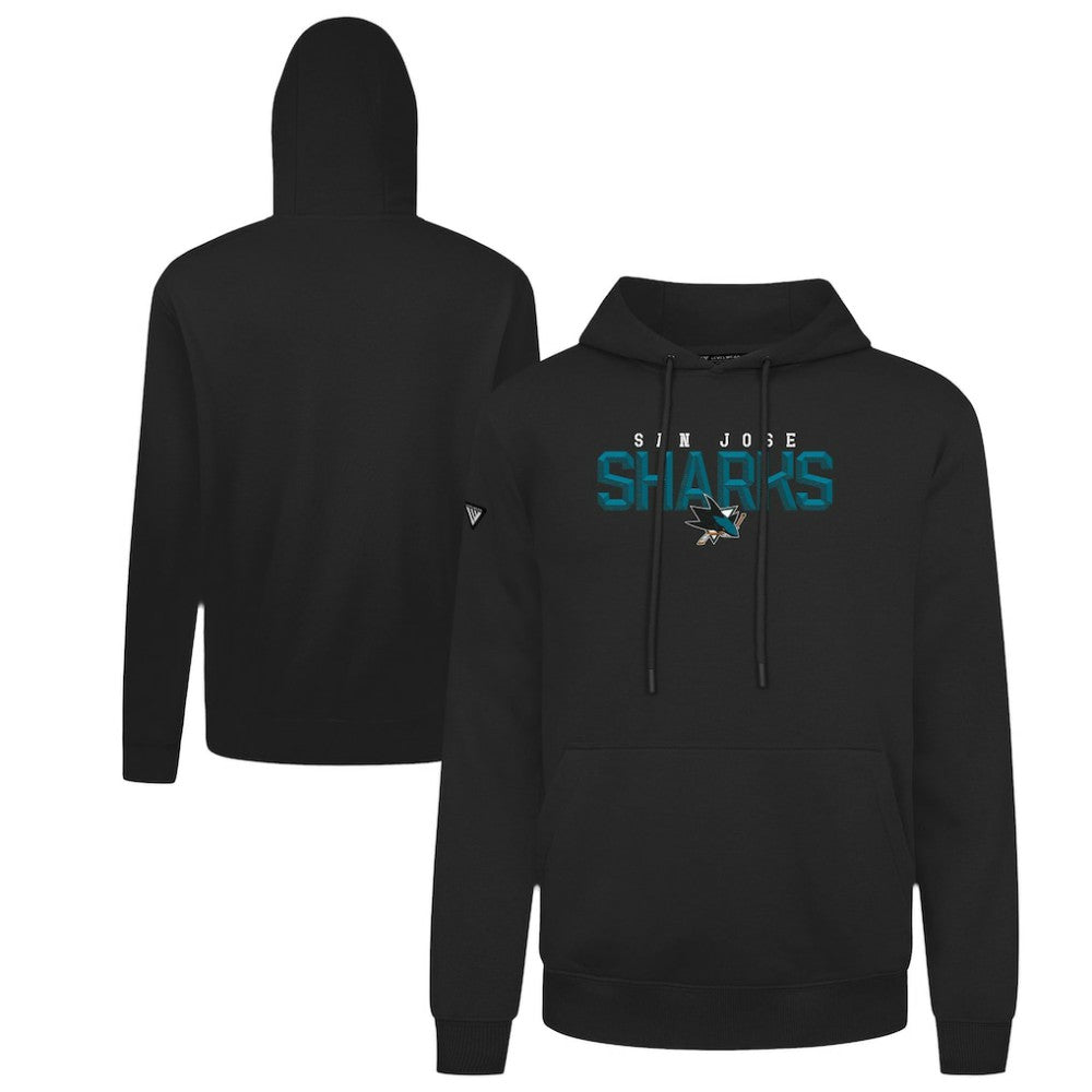 NHL San Jose Sharks Levelwear Podium Carve Pullover Hoodie - Black