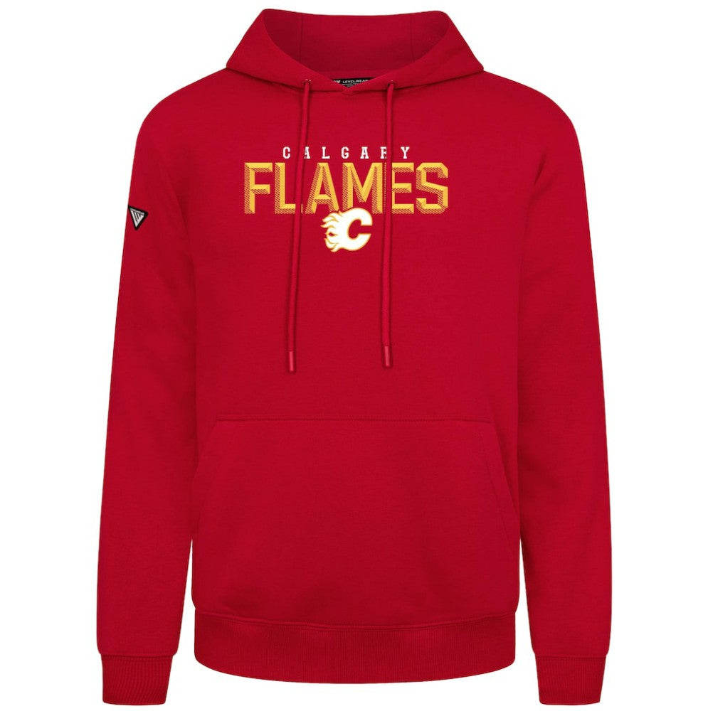 NHL Calgary Flames Levelwear Podium Carve Pullover Hoodie - Red