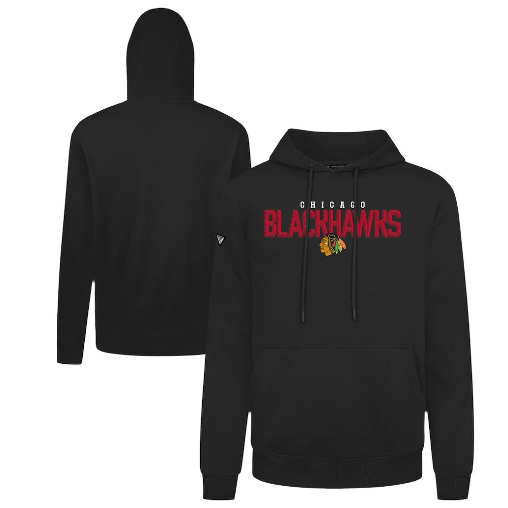 NHL Chicago Blackhawks Levelwear Podium Carve Pullover Hoodie - Black