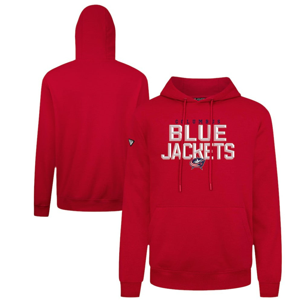 NHL Columbus Blue Jackets Levelwear Podium Carve Pullover Hoodie - Red