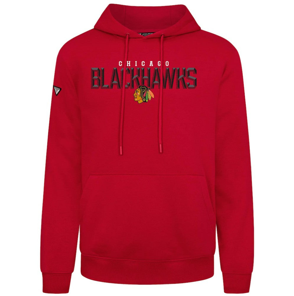 NHL Chicago Blackhawks Levelwear Podium Carve Pullover Hoodie - Red