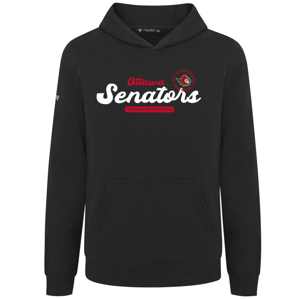 NHL Ottawa Senators Levelwear Youth Podium Monument Pullover Hoodie - Black