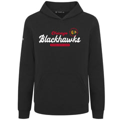 NHL Chicago Blackhawks Levelwear Youth Podium Monument Pullover Hoodie - Black