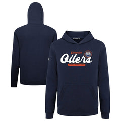 NHL Edmonton Oilers Levelwear Youth Podium Monument Pullover Hoodie - Navy