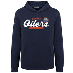 NHL Edmonton Oilers Levelwear Youth Podium Monument Pullover Hoodie - Navy